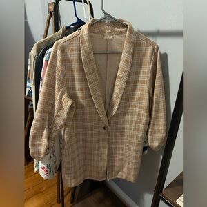 Altar'd State Beige Plaid Blazer